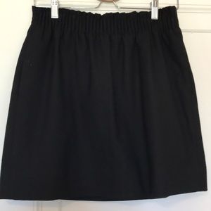 J. Crew sinched/high wasted black skirt w/ pockets